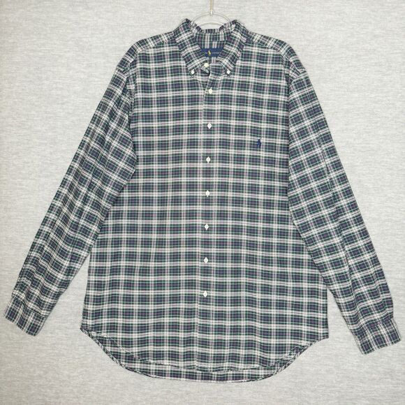 Ralph Lauren Other - Ralph Lauren Button Down Shirt Men's Large Tall LT 100% Cotton Tartan Plaid Polo